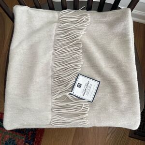 NWT Pottery Barn Teen Dorm Chic Fringe Pillow Cover 16" Grey
